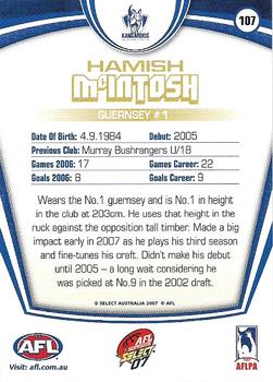 2007 Select AFL Supreme #107 Hamish McIntosh Back